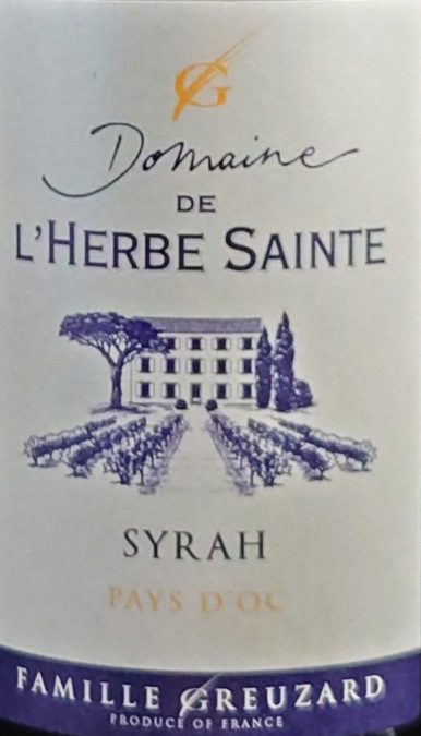 L\'Herbe Sainte Syrah 2019
